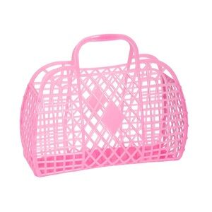 Retro Basket - Neon Pink (Translucent), Large